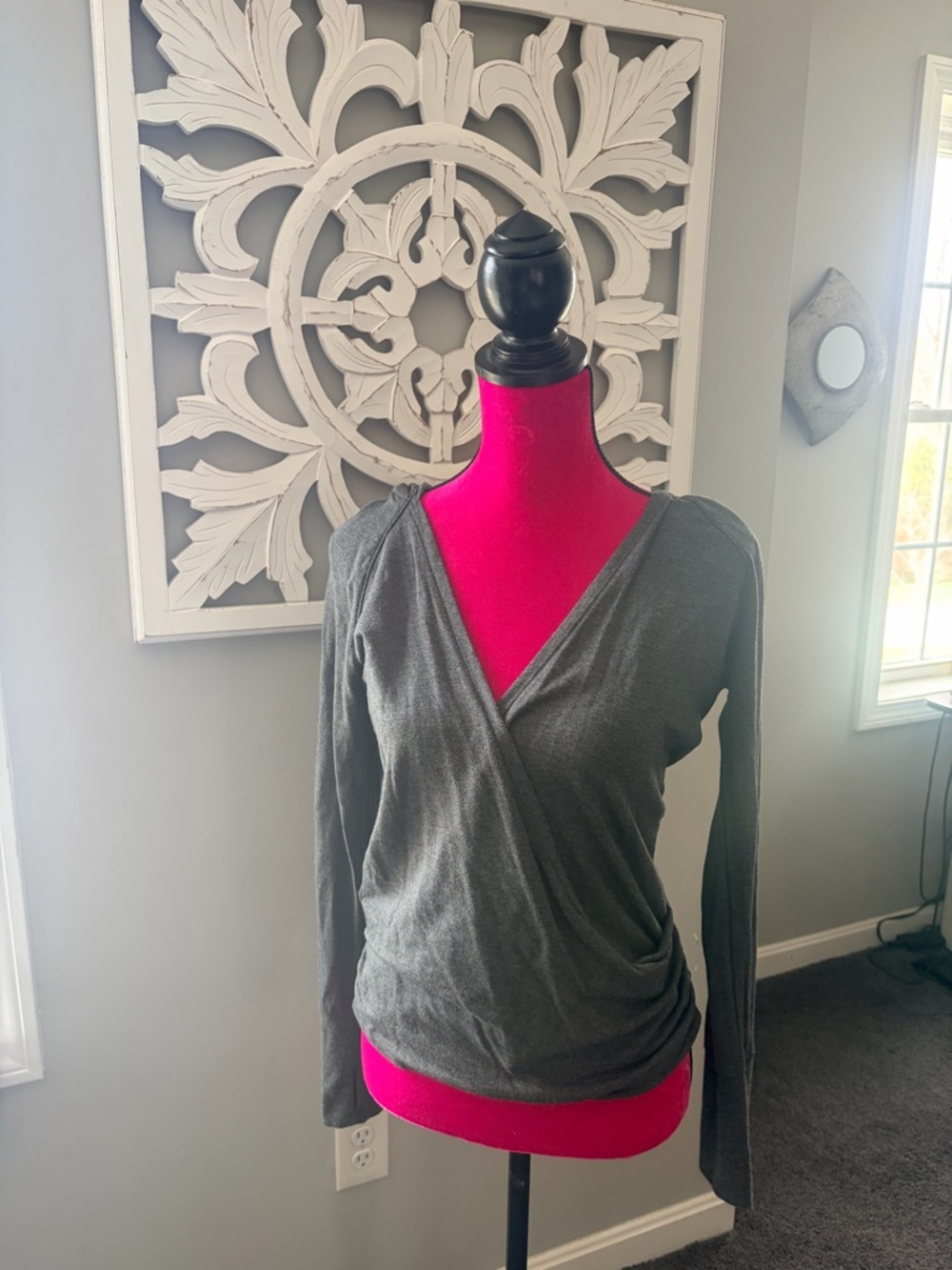 ATHLETA Twist‑Front Long Sleeve Top – Size S